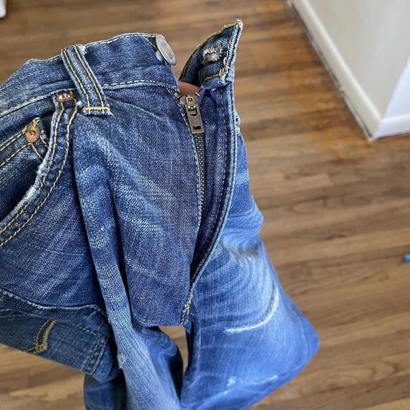 size 26x28 AEO American Eagle distressed slim jeans ExcellentC  100%Cotton - Picture 4 of 8